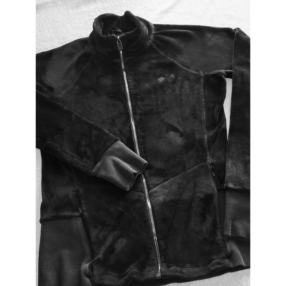 Athleta Cloud Fleece Jacket Black Full Zip Cozy Hiking Sweatshirt Women's M